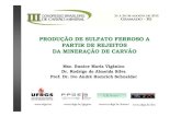 PRODUÇÃO DE SULFATO FERROSO A PARTIR DE REJEITOS DA … Vinci/DIA22/MANHA/11h10... · 2014. 1. 8. · sulfato ferroso heptaidratado (melanterita) a partir de rejeitos de carvão,
