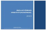 Relatório Institucional - Home - Instituto Pro Bono · 2018. 10. 15. · 2013 Relatório Institucional MISSÃO Contribuir para a ampliação do acesso à Justiça por meio do estímulo