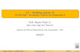 13 Hashing (parte 2) - Moacir Ponti Jr. (ICMC USP) 13 Hashing (p2) 2010/2 12 / 26 Sumário 1 Função Hash Escolha da função Métodos para mapeamento de compressão 2 Hashing duplo