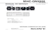 MHC-GNX800 - Electronica PT...Antena Antena monofilar de FM Terminais de antena 75 ohms não balanceado Freqüência intermediária 10,7 MHz Sintonizador de AM Faixa de sintonização