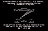 N° 516 - Prefeitura Municipal do Natal · Página 4 BOLETIM OFICIAL DO MUNICÍPIO Nº 516 NATAL, SEGUNDA-FEIRA, 15 DE JULHO DE 2019 RESOLVE: Art. 1° - Conceder implantação e atualização