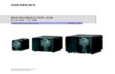 MICROMASTER 420 - TecDriver 420.pdf · 2015. 8. 10. · MICROMASTER 420 0.12 kW - 11 kW Instrucões de Operação Documentação do Usuário Edição 12/01 Válido para Edição 12/01