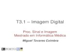 T3.1 Imagem Digital - DCC · 2016. 5. 13. · PSI 15/16 - T3.1 - Imagem Digital Ruído Sal e Pimenta • Consiste em considerar que um valor pode aleatoriamente mudar para 0 ou para