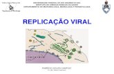 REPLICAÇÃO VIRAL · 2012. 11. 27. · • Genoma DNA ou RNA • Na célula hospedeira o genoma viral direciona a síntese dos componentes necessários para a produção de novos