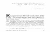 ROMANCE (A)POLÍTIC EO CRÍTICA LITERÁRIA NOS ANOS 30 E 40 · 2020. 8. 15. · SANTOS, C. Romanee (a)polític eo crítica literári noa s anos 30 c 40 A leitura e análise das muitas