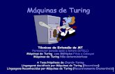 Máquinas de Turing - USPwiki.icmc.usp.br/images/6/66/MT4_2011.pdfA Hipótese de Church-Turing Noção Intuitiva de algorítmo Máquina de Turing que decide Lembrem que alguns problemas