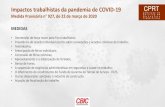 Impactos trabalhistas da pandemia de COVID-19 · 2020. 4. 2. · do trabalho a distância: • o empregador poderá fornecer os equipamentos em regime de comodato e pagar por serviços
