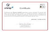 Certificado - Unesp...Certificado Certificamos que Maisa Santos Fávero apresentou o resumo intitulado “Peito de Madeira Influencia Variáveis Físicas de Linguiças de Frango”,