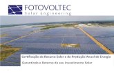 Certificação do Recurso Solar e da Produção Anual de ...