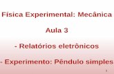 Física Experimental: Mecânica Aula 3 - Relatórios eletrônicos