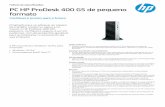 formato PC HP ProDesk 400 G5 de pequeno