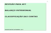 REVISÃO PARA AV1 BALANÇO PATRIMONIAL CLASSIFICAÇÃO