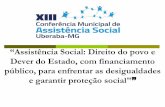 Assistência Social: Direito do povo e Dever do Estado, com ...