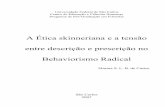 A Ética skinneriana e a tensão entre descrição e ...