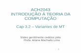 ACH2043 INTRODUÇÃO À TEORIA DA COMPUTAÇÃO