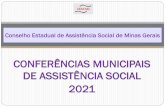 CONFERÊNCIAS MUNICIPAIS DE ASSISTÊNCIA SOCIAL 2021