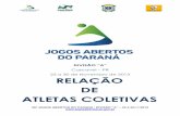 RELAÇÃO DE ATLETAS COLETIVAS - Paraná