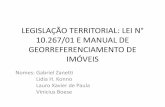 LEGISLAÇÃO TERRITORIAL: LEI N° 10.267/01 E MANUAL DE ...
