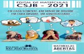 EDITAL DE MATRÍCULAS CSJB - 2021