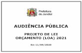 PROJETO DE LEI ORÇAMENTO (LOA) 2021