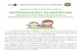 ORIENTAÇÕES NUTRICIONAIS INTRODUÇÃO ALIMENTAR