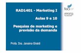RAD1401 -Marketing I Aulas 9 e 10 Pesquisa de marketing e ...