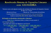 Resolvendo Sistema de Equações Lineares com GEOGEBRA