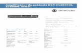 Amplificador de potência DSP C1300FDi, 2x650W, instal.