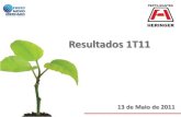 Resultados 1T11 - Fertilizantes 3 Crescimento do volume de entregas no perأ­odo motivado pelo aumento