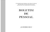 BOLETIM DE PESSOAL - ufmg.br .BOLETIM DE PESSOAL MENSAL - N 593/2012 Divulga§£o das ocorrncias