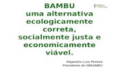 BAMBU uma alternativa ecologicamente correta, socialmente justa e economicamente vivel. Alejandro Luiz Pereira Presidente do INBAMBU