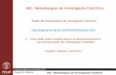 MIC- Metodologias de Investigação Científica eol/PRODEI/mic1617_files/Teorias.pdf · PDF file Eugénio Oliveira MIC- Metodologias de Investigação Científica • A investigação